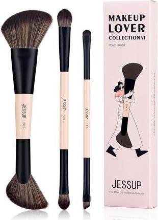 Image du produit Jessup Travel Makeup Brushes Set 3pcs Double Sided Contour Brush (Set)
