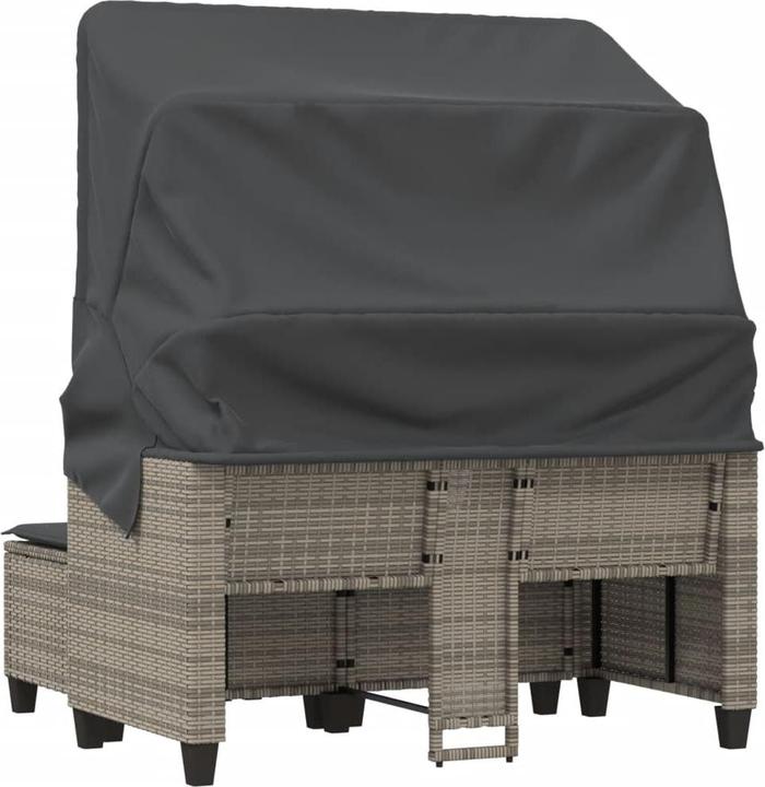 Image du produit VidaXL Canapé de jardin 2 places avec toit et poufs