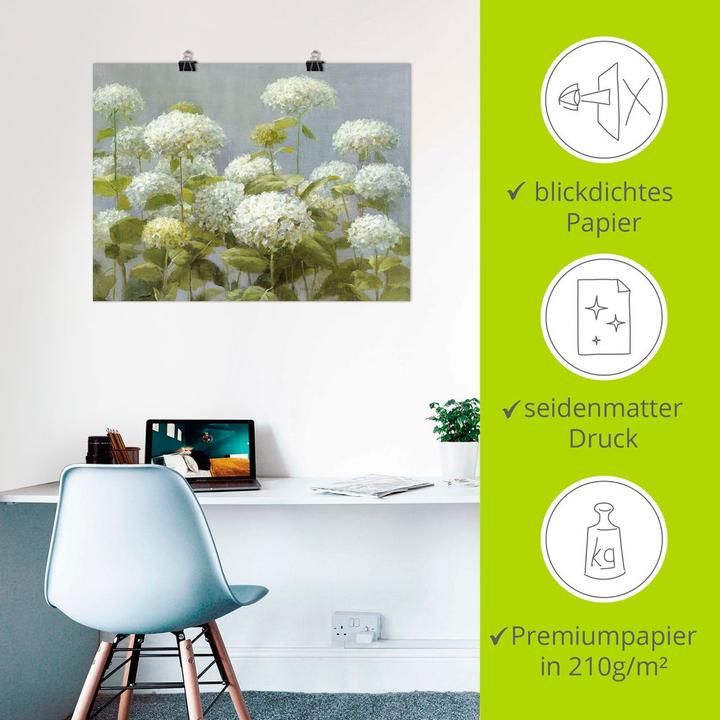 Produktbild Artland Weisser Hortensien Garten B2XF (80 x 60 cm)