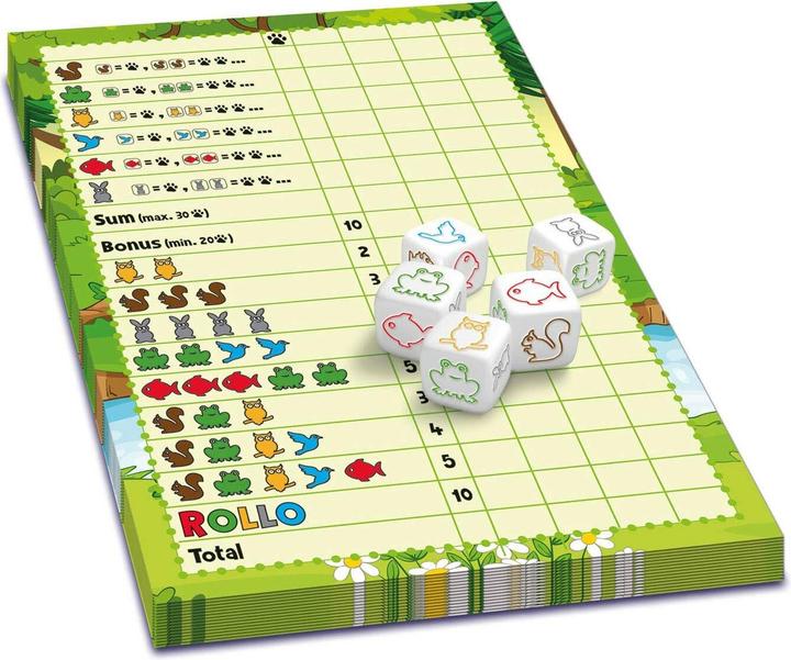 Productafbeelding Asmodée Rollo - Yatzee Dieren (Meertalig)