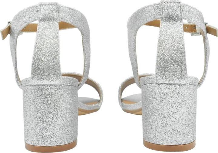 Actual product image Where's That From Womens/Ladies Adrianna Glitter Open Toe Strappy Mid High Block Sandals (38)