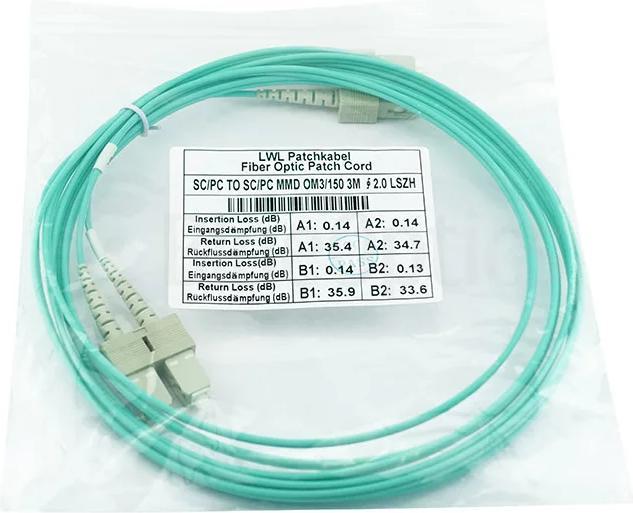Produktbild BlueOptics Corning 575702T5120000015M kompatibles SC-SC Multimode OM3 Patchkabel 15 Meter (S/UTP, CAT7, 15 m)