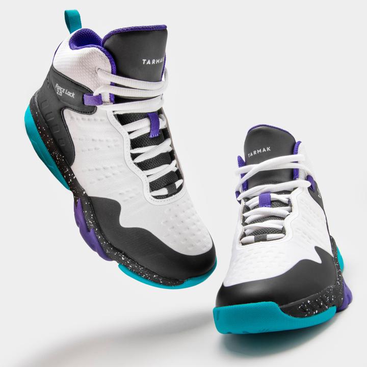 Image du produit Tarmak Chaussures de Basket Intermédiaire Enfants SS500H - Blanc/Noir/Pourpre (38)