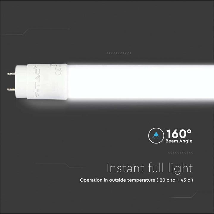 Image du produit V-TAC VT121 Tube LED SAMSUNG Chip 120cm 18W G13 Nano plastique 4000K (G13, 18 W, 1850 lm, 1 x, F)