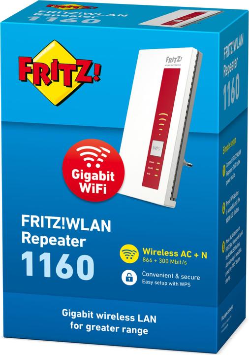 Produktbild AVM FRITZ!WLAN Repeater 1160 (866 Mbit/s, 300 Mbit/s)