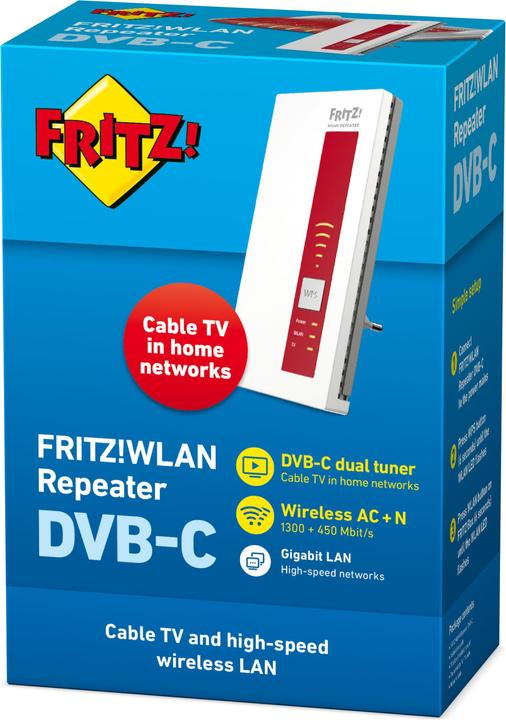Produktbild AVM FRITZ!WLAN Repeater DVB-C International (1300 Mbit/s, 450 Mbit/s)