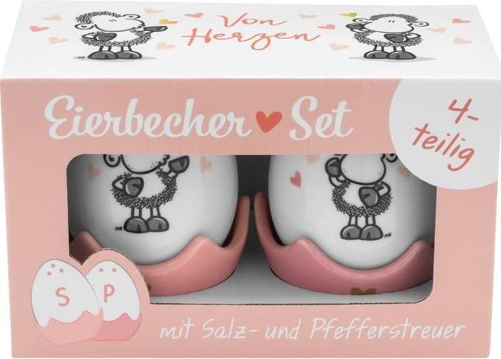 Produktbild Sheepworld Eierbecher-Streuer-Set "Von Herzen"