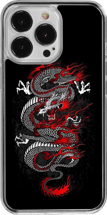 Produktbild PhoneLook Hülle transparent Japanese style Dragon Tattoo Red Black (Apple iPhone 13 Pro)