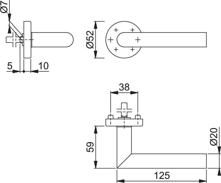 Actual product image Hoppe Rosette half-set Amsterdam E1400Z/42H Stainless steel F69 Square 10 mm (Door handle)