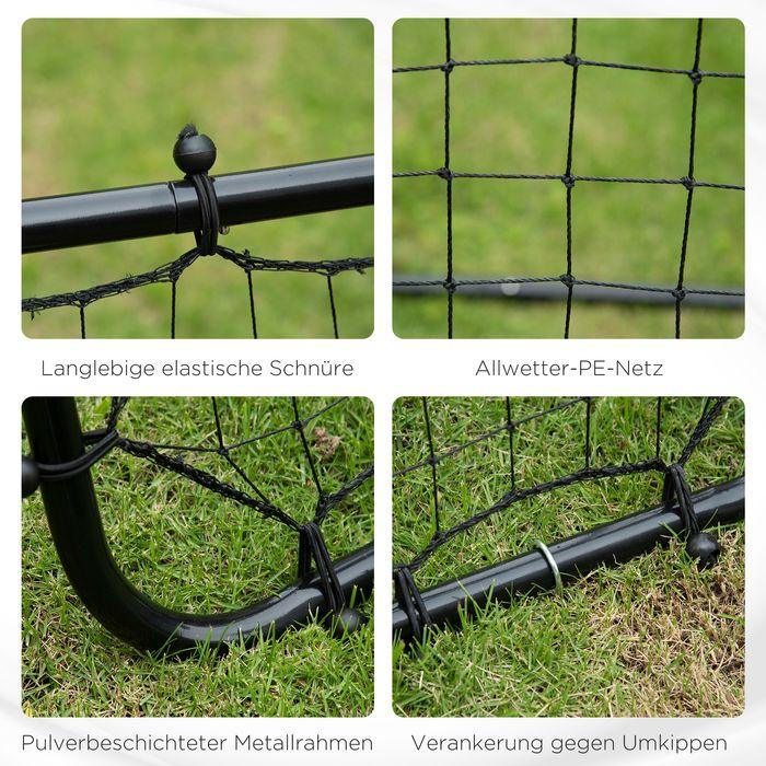 Produktbild Swisshandel24 Fussball Rebounder Kickback Tor Rückprallwand Netz, Metallrohr+PE Gewebe, 96 x 80 x 96 cm, Schwarz