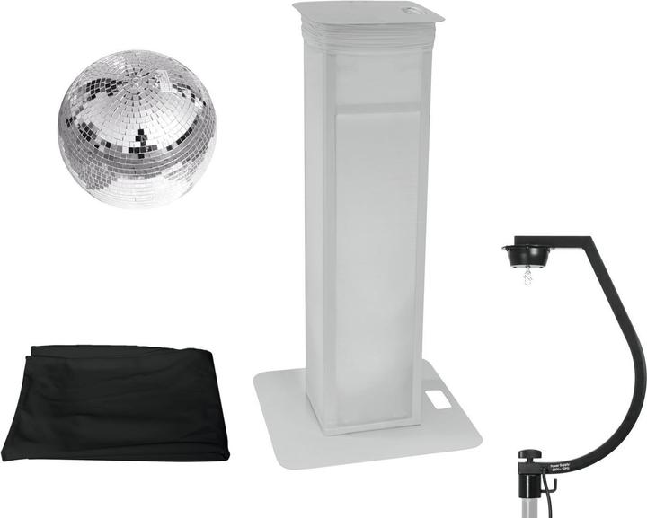 Actual product image Eurolite Set mirror ball 30cm with stage stand variable + cover black (30 cm)