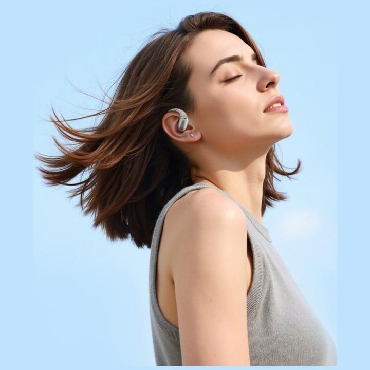 Productafbeelding 4smarts Open-Ear Bluetooth Kopfhörer SkyBuds AI Screen, Beige (Geen ruisonderdrukking, 4 h, Draadloze)