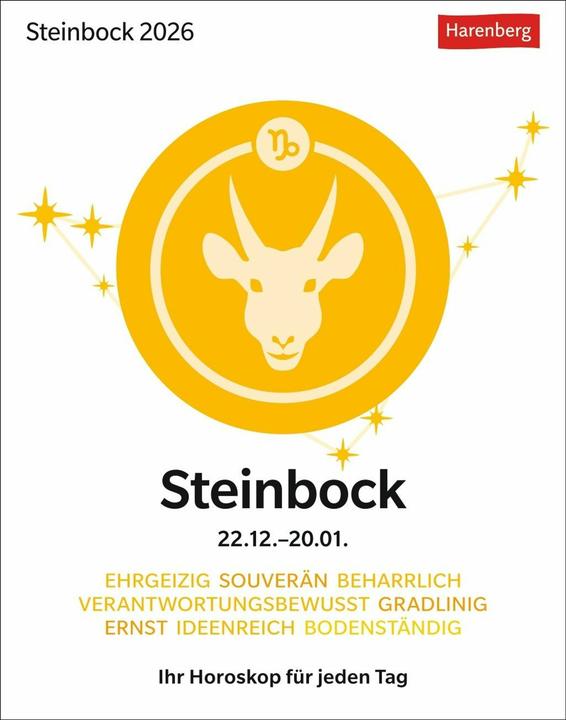 Produktbild Harenberg Steinbock Sternzeichenkalender 2026 - Tagesabreisskalender - Ihr Horoskop für jeden Tag (11 x 14 cm, Deutsch)