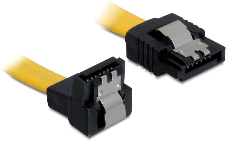 Delock SATA-3 Kabel: 50cm, Metall Clip,gelb