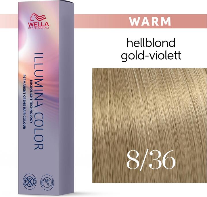 Image du produit Wella Illumina Color 8/36 (8, 36 blond clair or-violet)