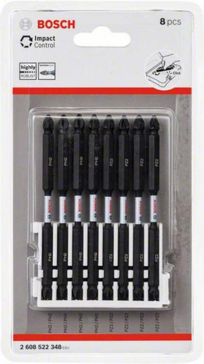 Produktbild Bosch Professional Zubehör Doppelklingen Schrauberbit-Set Impact Control, 8-teilig, 4 x PH2, 4 x PZ2,110 mm (PZ2, PH2)