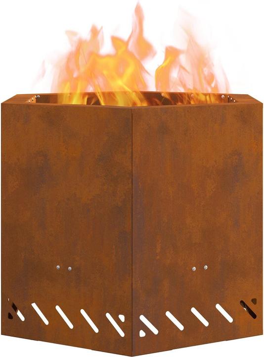 Image du produit VidaXL anneau de feu sans fumée hexagonal 38x38x51 cm acier résistant aux intempéries (38 cm)