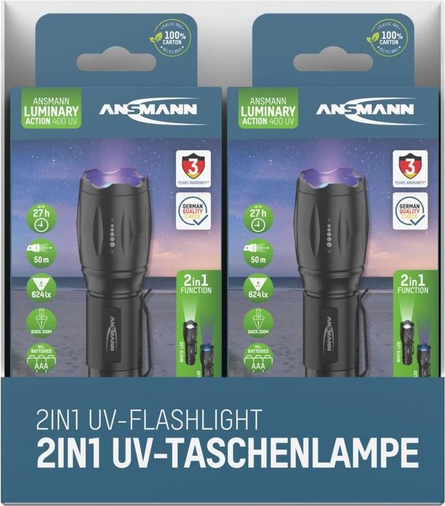 Produktbild Ansmann Taschenlampe Action 400 UV (3.75 cm, 100 lm)