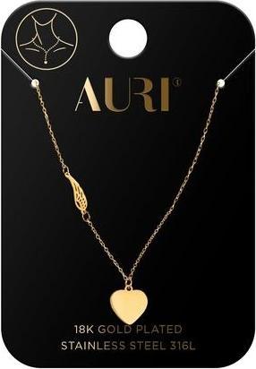 Image du produit Auri Łańcuszek pozłacany Serce i Piórko (Métal chirurgical)
