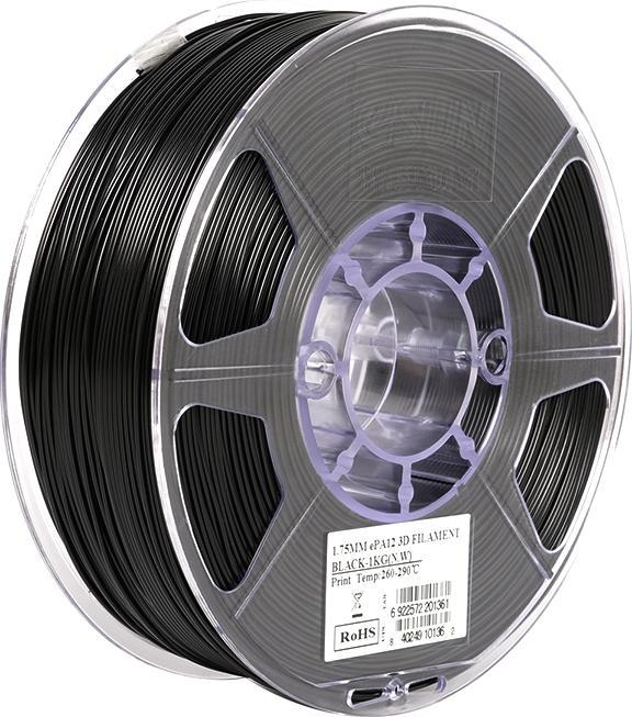 Actual product image eSUN Black 1 kg Nylon thread (3D) (Nylon, 1.75 mm, 1000 g, Black)