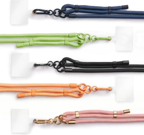 Actual product image Hama Mobile phone strap, universal, adjustable, carabiner, 2 m, black