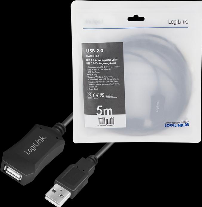 Produktbild LogiLink USB A - A (5 m, USB 2.0)