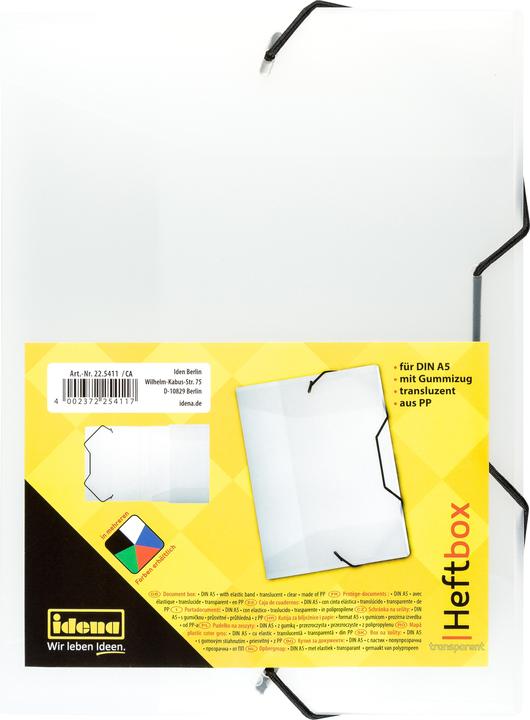 Actual product image Idena Clipboard A5 elastic band PP transparent (A5, 1 x)