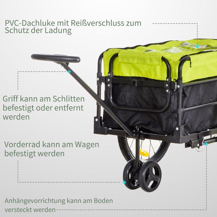 Produktbild Swisshandel24 Lastenanhänger Bollerwagen 130x64x103cm Stahl Schwarz+Gelb