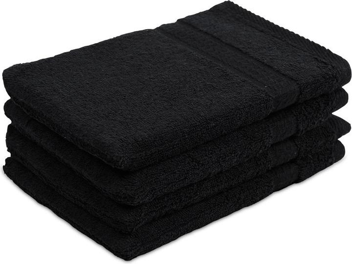 Produktbild Casativo 4er-Set Waschhandschuhe aus 100% Baumwolle, schwarz (21 x 16 cm)