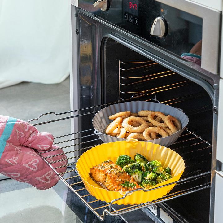 Image du produit InnovaGoods Moules en silicone avec pinceau pour friteuse à air chaud Mollicon
