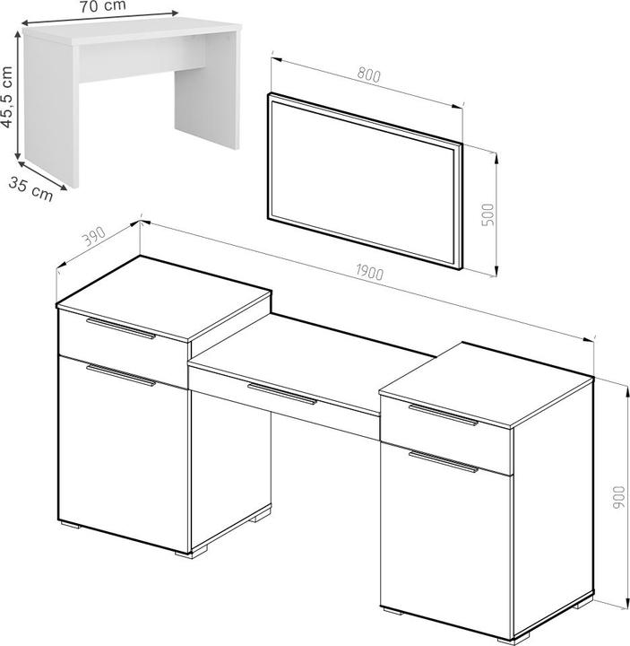 Produktbild Vicco Lilli mit Hocker (190 x 90 x 39 cm)