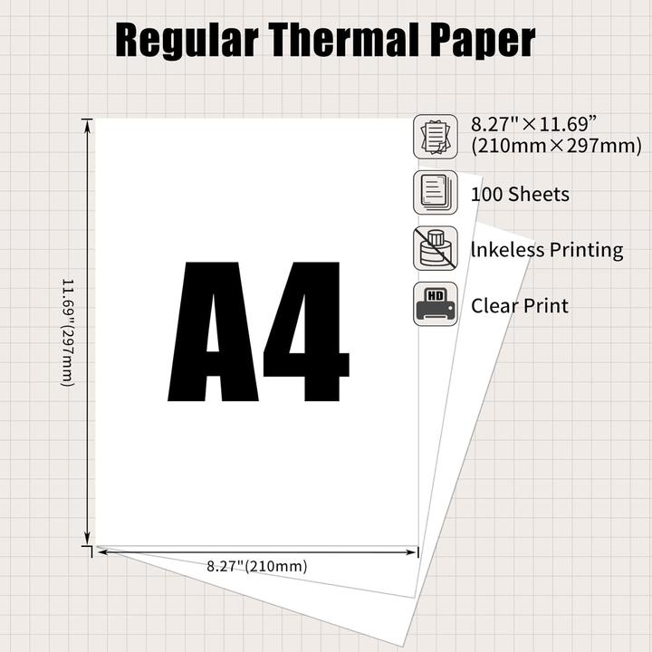 Image du produit Phomemo Papier thermique A4 pour imprimante M08F