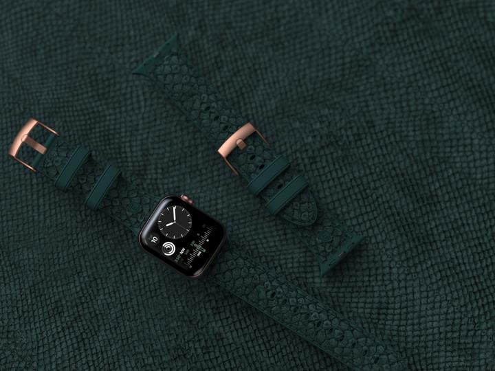 Actual product image Njord Jord Watch Strap For (44 mm, 45 mm, Vegan Leather, Salmon leather, Stainless steel fastener)