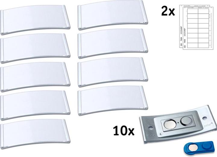 Produktbild Badgepoint POL35MA66-10DR Namensschilder, 74 x 34 mm, metallfarben