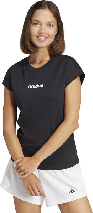 Immagine prodotto adidas Maglietta donna Essentials LINEAR in cotone, nero/bianco, M (M)