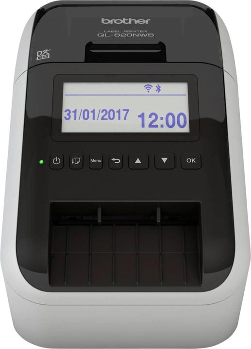 User manual, Installation guide, Power adapter, Power cable, USB cable, 29mm x 90mm black on white Standard address labels (100 labels), 62mm black / red print on continuous paper tape (5 meters)