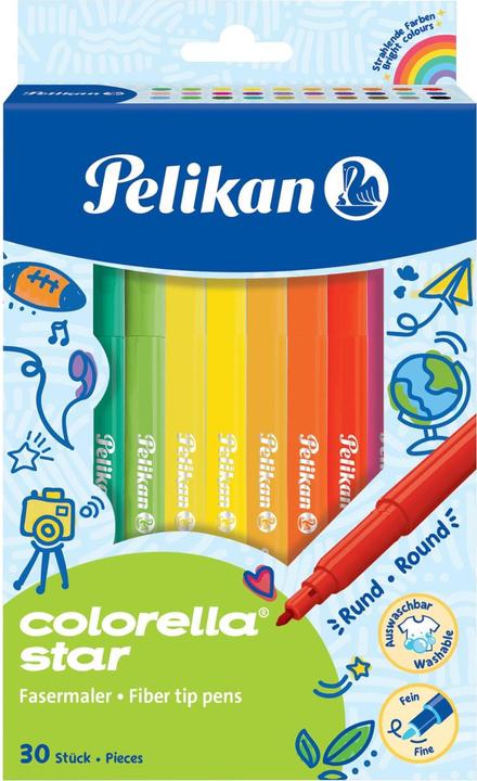 Image du produit Pelikan Stylos à pointe en fibre Colorella Star C302 30 couleurs, boîte pliante suspendue (Multicolore, 30 x)