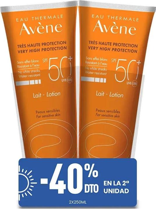 Immagine prodotto Avène LECHE SPF50+ Confezione da 2 X 250 Ml (Latte solare, SPF 50)