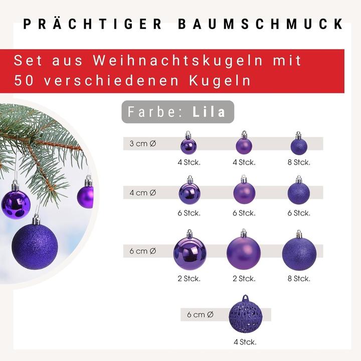 Actual product image Woma Christmas baubles set (50 -part)