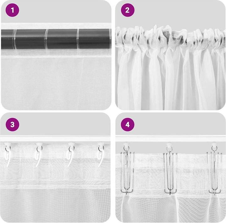 Actual product image VidaXL Voile curtains with rod pockets 2 pcs. Turquoise (140 x 140 cm)