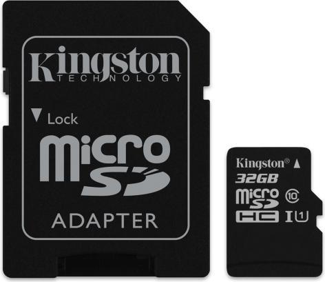 Actual product image Kingston microSDHC with adapter (32 GB, microSDHC, UHS-I)