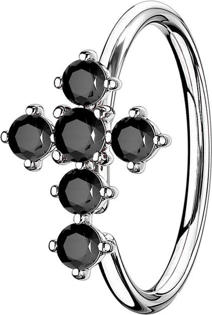 Image du produit Star Piercing Micro piercing anneau argent croix noir (Laiton)