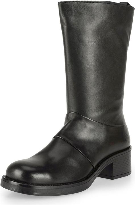 Actual product image Felmini JULITE D930 biker boots with square toe, made from genuine, soft black leather (40)