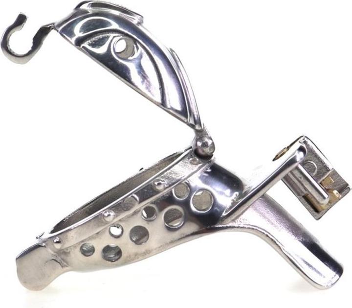Actual product image CockLock Metal Penis Chastity Cage "Double Endy