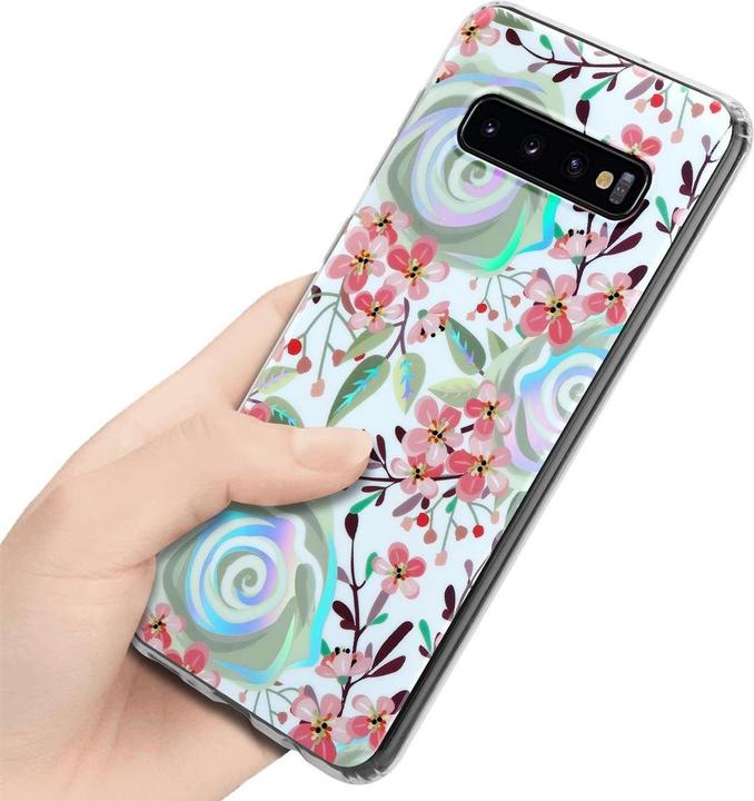 Produktbild Cadorabo IMD TPU Bunte Blumen & Blätter Cover (Samsung Galaxy S10)
