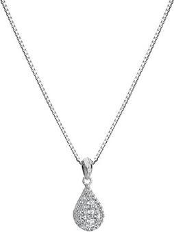 Hot Diamonds Elegant Silver Glimmer Topaz and Diamond Necklace DP913 (Chain. Pendant)