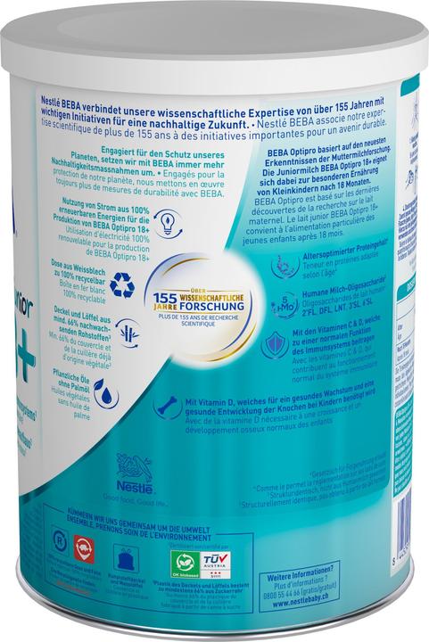 Nährwerte und Zutaten Beba Optipro Junior 18+ (2400 g, ab 18 Monaten)