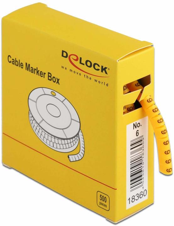 Immagine prodotto Delock Scatola di segnaletica per cavi, No: 6, giallo, 500 pezzi