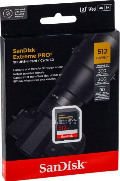 Immagine prodotto SanDisk Extreme PRO UHS-II V90 (512 GB, SDXC, U3, UHS-II)