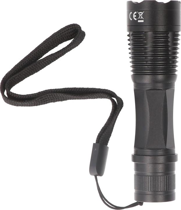Actual product image Arcas 1 watt LED torch black including alkaline battery